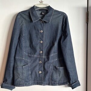 Apostrophe Dark Blue Denim Jacket with Button Front